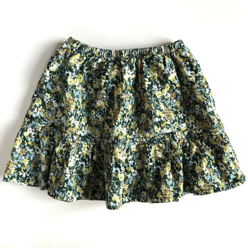 LANDS END Skirt Ditsy Floral Pinwale Corduroy